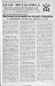Głos Metalowca : organ Komitetu Zakładowego PZPR, Rady Zakładowej, ZMP Zakładów Metalowych w Skarżysku-Kamiennej, 1953, nr 45