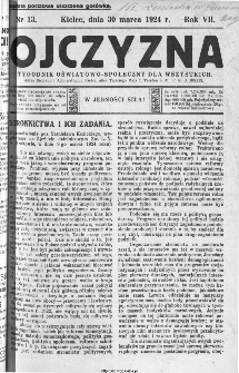 Ojczyzna : tygodnik oświatowo-społeczny dla wszystkich, 1924, nr 13