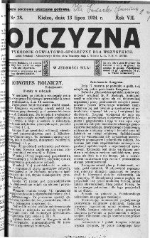 Ojczyzna : tygodnik oświatowo-społeczny dla wszystkich, 1924, nr 28