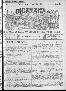 Ojczyzna : tygodnik oświatowo-społeczny dla wszystkich, 1922, nr 14
