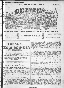 Ojczyzna : tygodnik oświatowo-społeczny dla wszystkich, 1922, nr 25