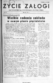 Życie Załogi : organ Samorządu Robotniczego Zakładów Metalowych im. Gen. Waltera w Radomiu, 1959, nr 1