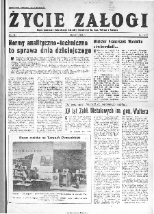 Życie Załogi : organ Samorządu Robotniczego Zakładów Metalowych im. Gen. Waltera w Radomiu, 1960, nr 1