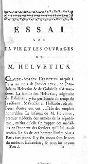 Oeuvres complettes de M. Helvetius. T. 1, De L'Esprit.