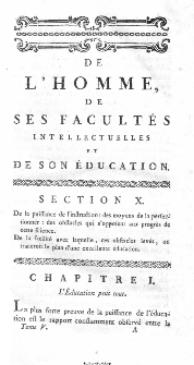 De L'Homme de ses facultés intellectueles et de son éducation. T. 5 / Ouvrage Posthume de M. Helvétius.