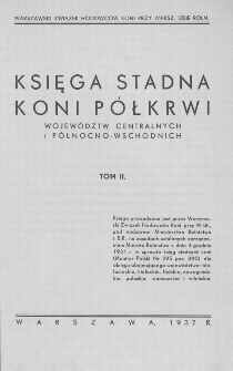 Księga stadna koni półkrwi : województw centralnych i północno-wschodnich. T. 2