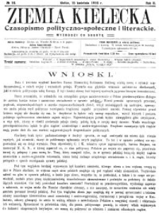 Ziemia Kielecka. Czasopismo polityczno-społeczne i literackie, 1916, R.2, nr 11