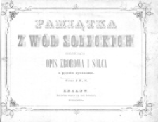 Pamiątka z wód soleckich obejmująca opis Zborowa i Solca z pięciu rycinami.