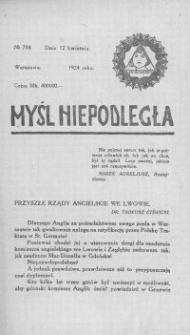 Myśl Niepodległa 1924, nr 704
