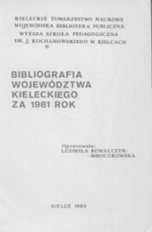 Bibliografia województwa kieleckiego za 1981 rok