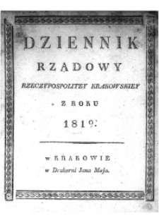 Dziennik Rządowy Wolnego Miasta Krakowa i jego okręgu 1819