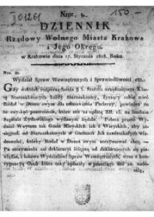 Dziennik Rządowy Wolnego Miasta Krakowa i jego okręgu 1818