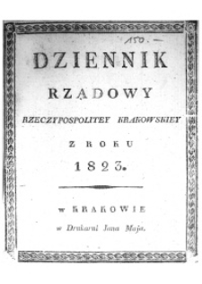 Dziennik Rządowy Wolnego Miasta Krakowa i jego okręgu 1823