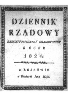 Dziennik Rządowy Wolnego Miasta Krakowa i jego okręgu 1824