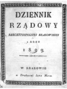 Dziennik Rządowy Wolnego Miasta Krakowa i jego okręgu 1829