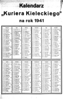 Kalendarz Kuriera Kieleckiego na rok 1941