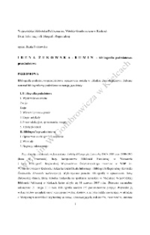 Irena Żukowska - Rumin - bibliografia podmiotowo - przedmiotowa