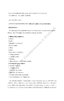 Antolski Zdzisław - bibliografia podmiotowo - przedmiotowa