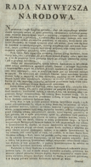 Rada Naywyższa Narodowa [Inc.]Nieuchronne i nagłe Rzepltey potrzeby, chęć iak nayprędszego oswobodzenia oyczyzny &hellip;[Dat.] Działo się w Warszawie na Sessyi Rady, w Domie Raczyńskich zwanym, dnia &oacute;smego miesiąca Czerwca 1794 Roku. [Expl.]Ustanowienie bilet&oacute;w skarbowych.
