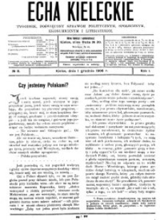 Echa Kieleckie. Tygodnik poświęcony sprawom politycznym, ekonomicznym i literaturze, 1906, R.1, nr 6