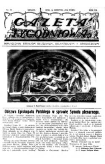 Gazeta Tygodniowa. Poświęcona sprawom religijnym, oświatowym i społecznym,1936, R.7, nr 33