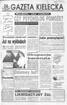Gazeta Kielecka: 24 godziny, 1992, R.4, nr 193