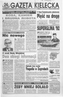 Gazeta Kielecka: 24 godziny, 1992, R.4, nr 210