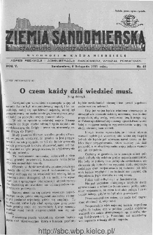 Ziemia Sandomierska. Czasopismo samorządowo-społeczne: tygodnik, 1933, nr 45