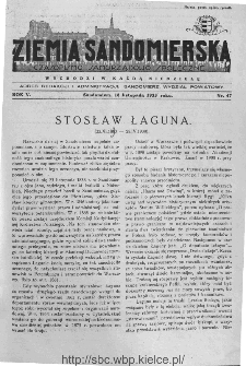 Ziemia Sandomierska. Czasopismo samorządowo-społeczne: tygodnik, 1933, nr 47