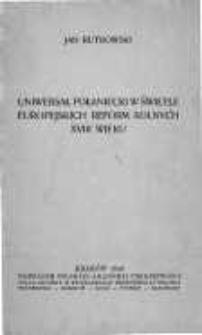 Uniwersał Połaniecki w świetle europejskich reform rolnych XVIII wieku