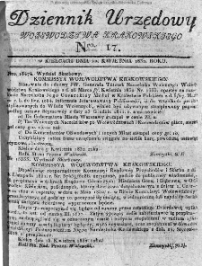 Dziennik Urzędowy Województwa Krakowskiego 1832, nr 17