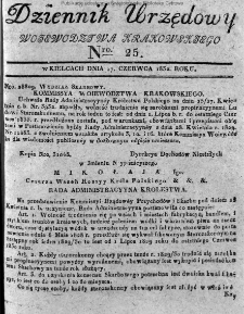 Dziennik Urzędowy Województwa Krakowskiego 1832, nr 25