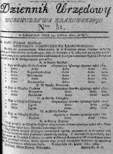 Dziennik Urzędowy Województwa Krakowskiego 1832, nr 31