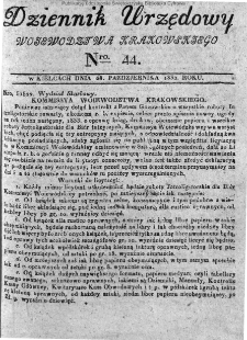 Dziennik Urzędowy Województwa Krakowskiego 1832, nr 44