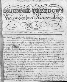 Dziennik Rządowy Województwa Krakowskiego 1834, nr 4