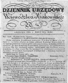 Dziennik Rządowy Wojew&oacute;dztwa Krakowskiego 1834, nr 9