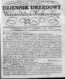 Dziennik Rządowy Województwa Krakowskiego 1834, nr 16