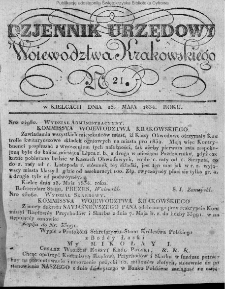 Dziennik Rządowy Wojew&oacute;dztwa Krakowskiego 1834, nr 21