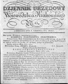 Dziennik Rządowy Wojew&oacute;dztwa Krakowskiego 1834, nr 23