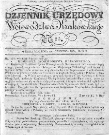 Dziennik Rządowy Województwa Krakowskiego 1834, nr 25