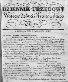 Dziennik Rządowy Województwa Krakowskiego 1834, nr 27