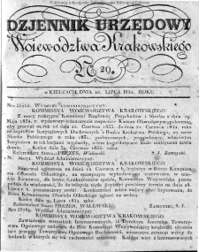 Dziennik Rządowy Województwa Krakowskiego 1834, nr 29