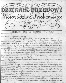 Dziennik Rządowy Wojew&oacute;dztwa Krakowskiego 1834, nr 34