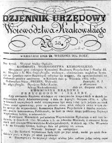 Dziennik Rządowy Województwa Krakowskiego 1834, nr 38