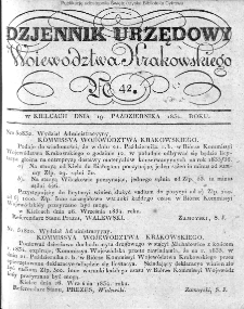 Dziennik Rządowy Województwa Krakowskiego 1834, nr 42