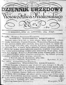 Dziennik Rządowy Województwa Krakowskiego 1834, nr 47