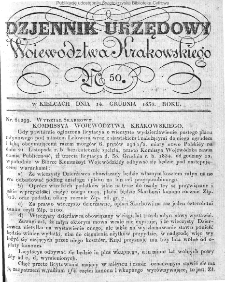 Dziennik Rządowy Województwa Krakowskiego 1834, nr 50
