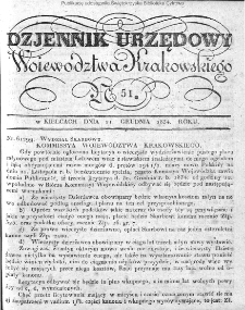 Dziennik Rządowy Województwa Krakowskiego 1834, nr 51