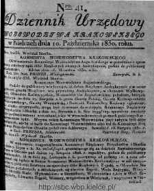 Dziennik Rządowy Wojew&oacute;dztwa Krakowskiego 1830, nr 41