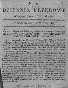 Dziennik Rządowy Wojew&oacute;dztwa Krakowskiego 1816, nr 51